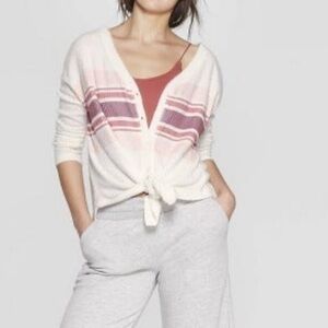 Colsie Waffle Button Up Lounge Sweatshirt NWT